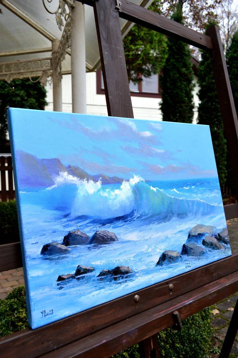 Original Expressionism Seascape Painting by Elena Lukina