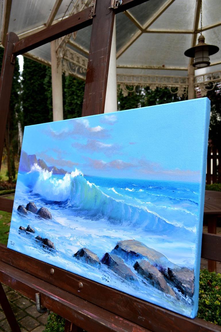 Original Expressionism Seascape Painting by Elena Lukina