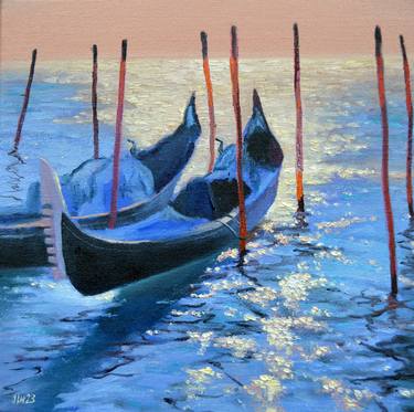 Original Expressionism Boat Paintings by Elena Lukina