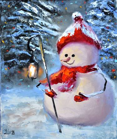 Snowman with a flashlight thumb