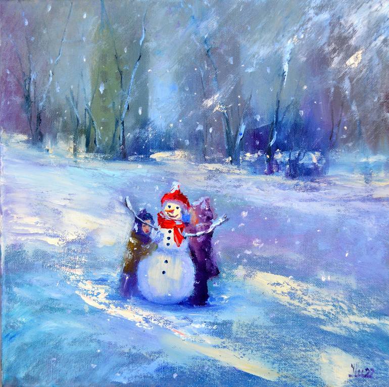 Snowman Painting ~ Winter Art Projects for Kids – Housing a Forest