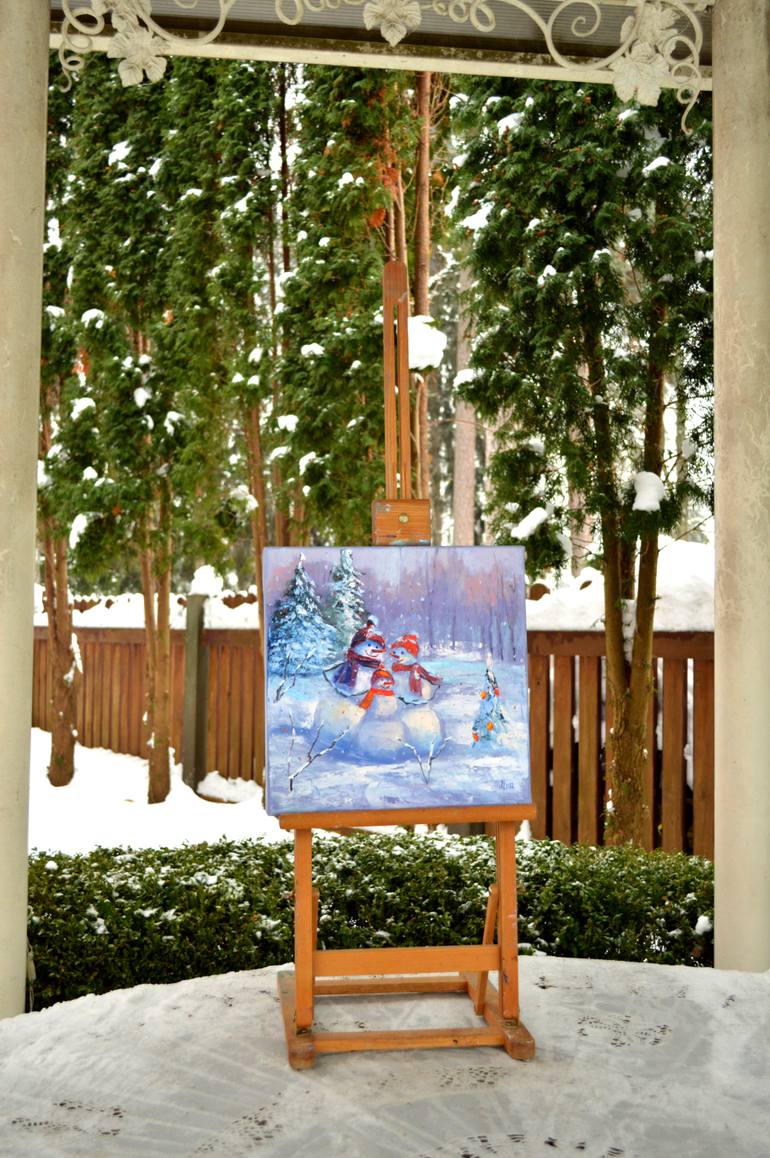 Original Expressionism Family Painting by Elena Lukina