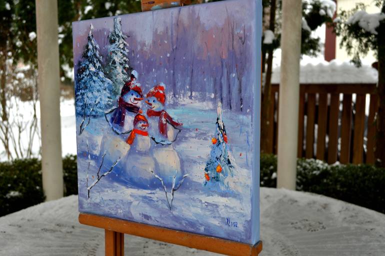 Original Expressionism Family Painting by Elena Lukina