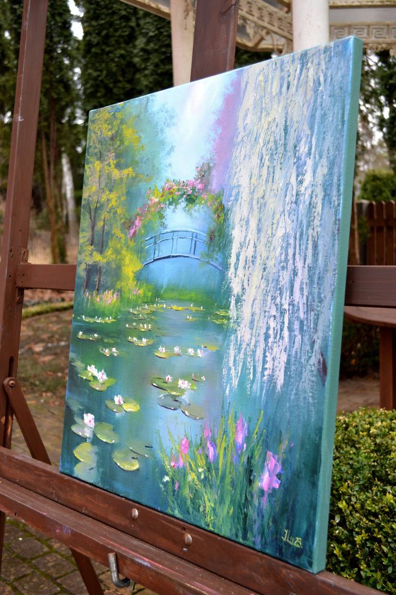 Original Fine Art Garden Painting by Elena Lukina