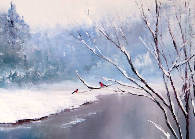 Original Expressionism Landscape Painting by Elena Lukina