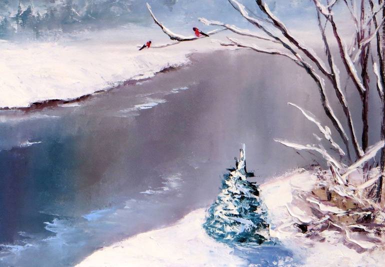 Original Expressionism Landscape Painting by Elena Lukina