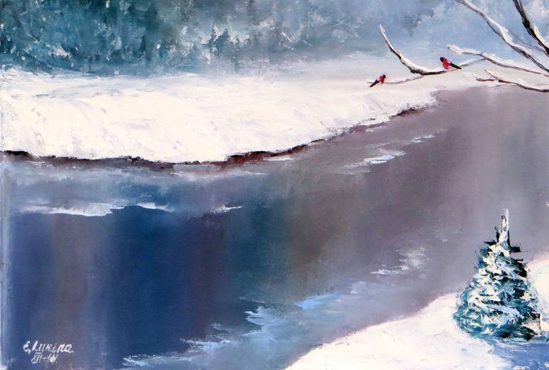 Original Expressionism Landscape Painting by Elena Lukina