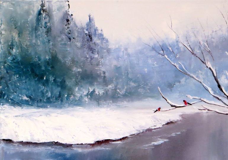 Original Expressionism Landscape Painting by Elena Lukina