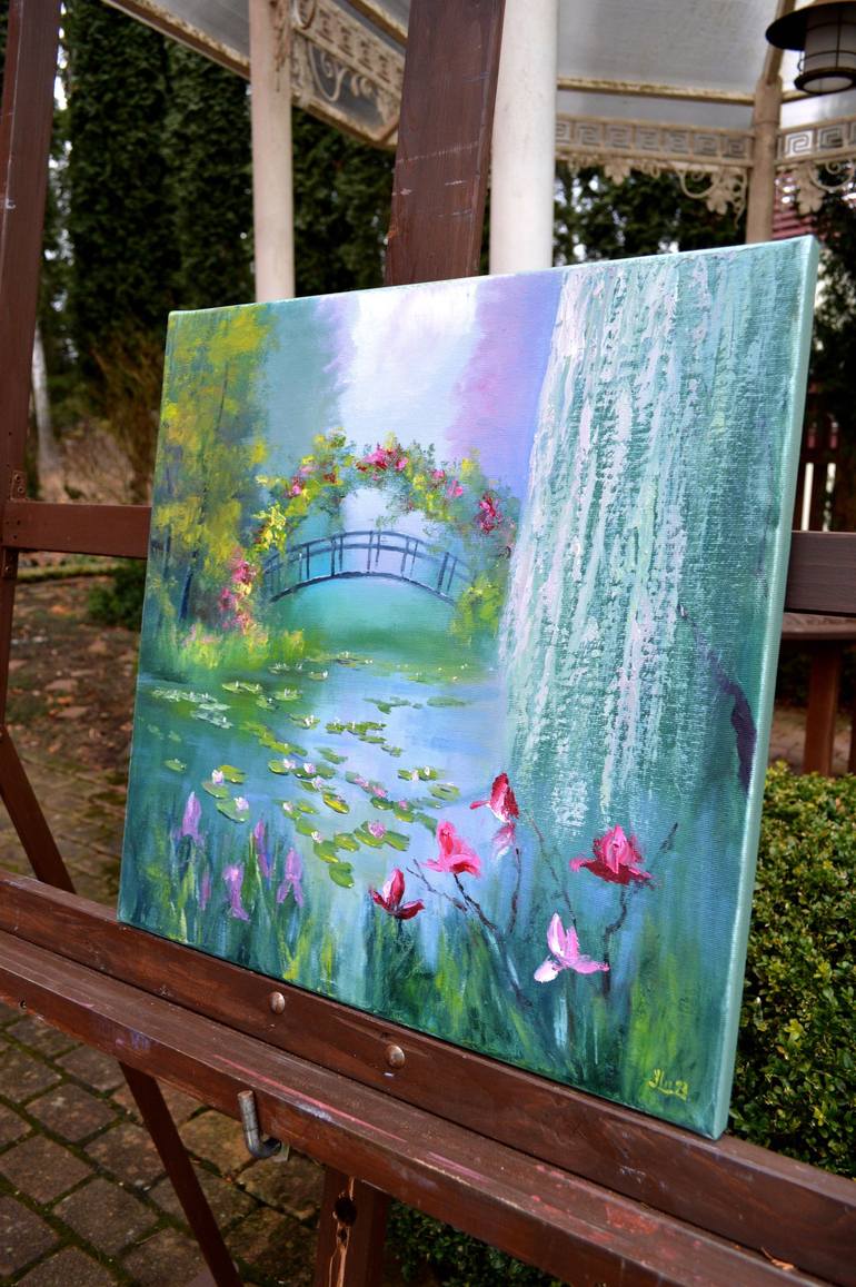 Original Fine Art Garden Painting by Elena Lukina