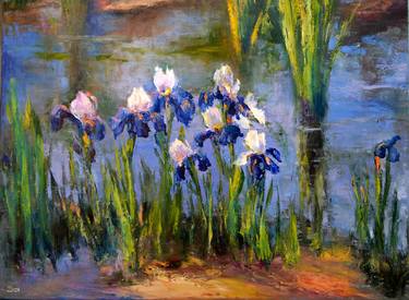 Pond with beautiful irises 60Х80 thumb