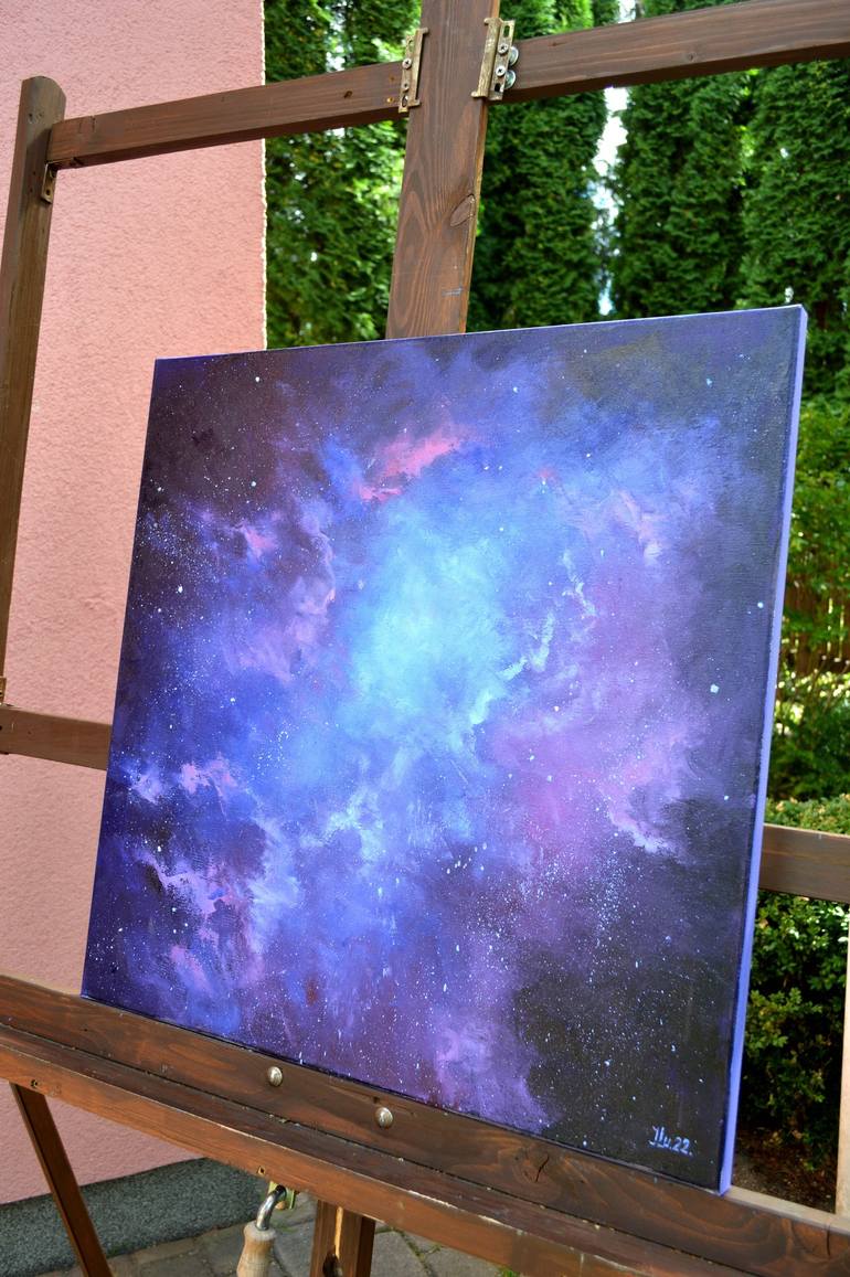 Original Expressionism Outer Space Painting by Elena Lukina
