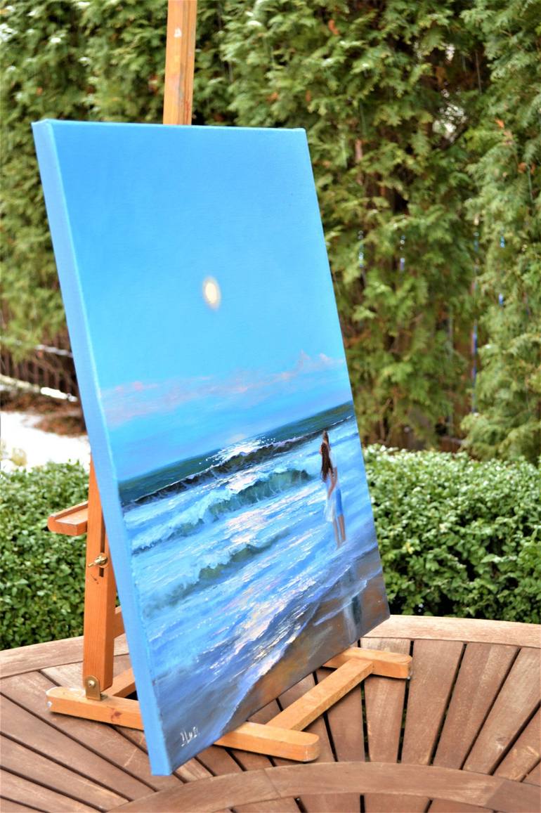 Original Beach Painting by Elena Lukina