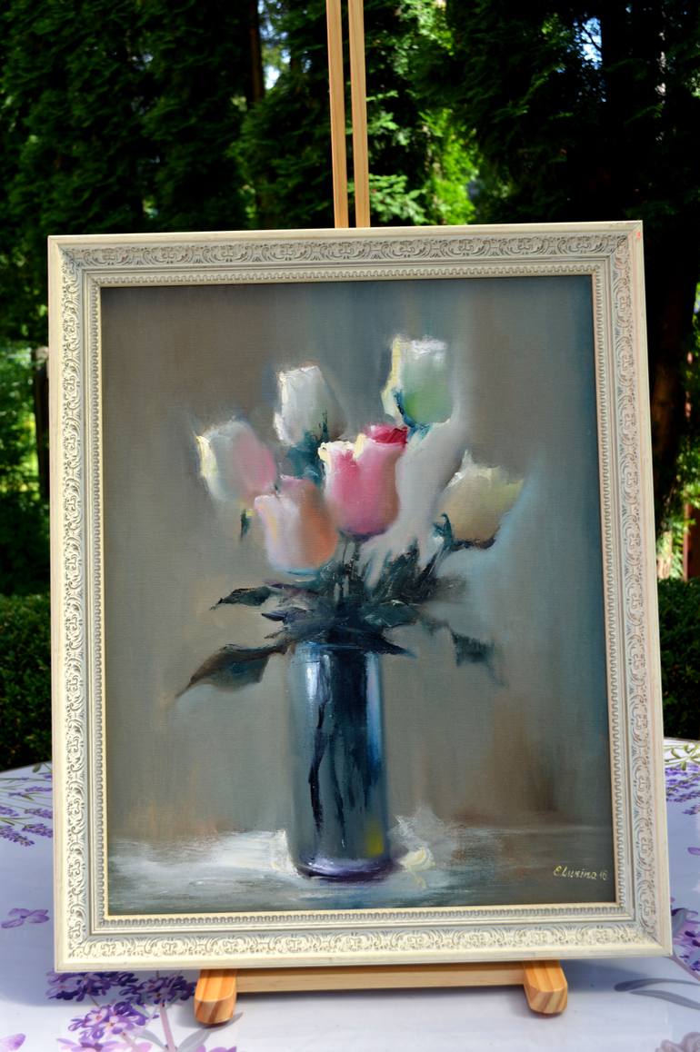 Original Expressionism Still Life Painting by Elena Lukina