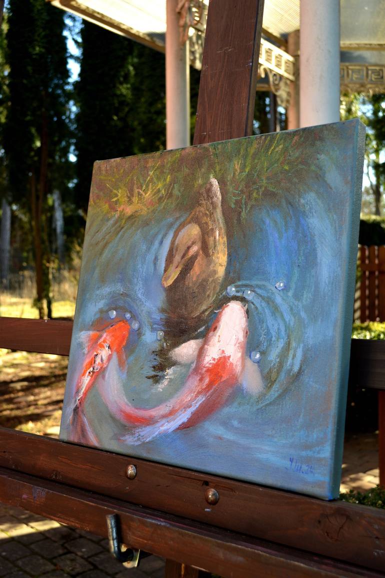 Original Expressionism Animal Painting by Elena Lukina