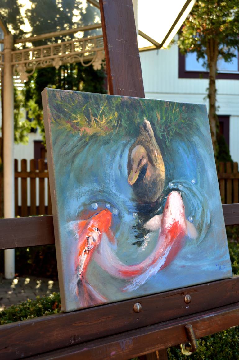 Original Expressionism Animal Painting by Elena Lukina