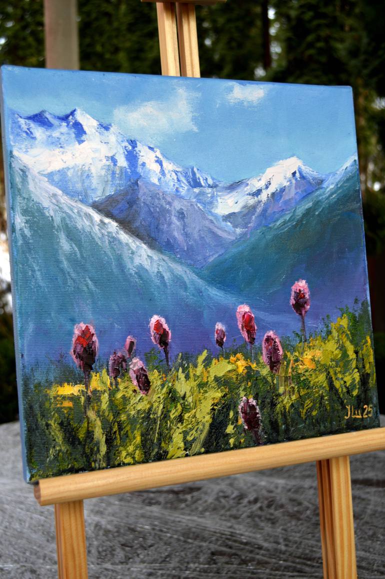 Original Expressionism Landscape Painting by Elena Lukina