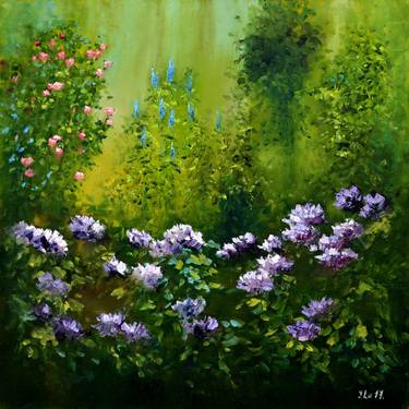 Original Abstract Expressionism Garden Paintings by Elena Lukina