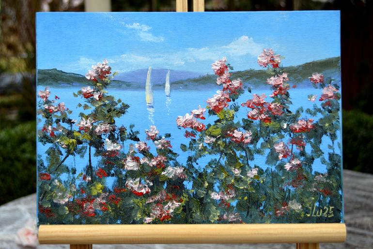 Original Contemporary Garden Painting by Elena Lukina