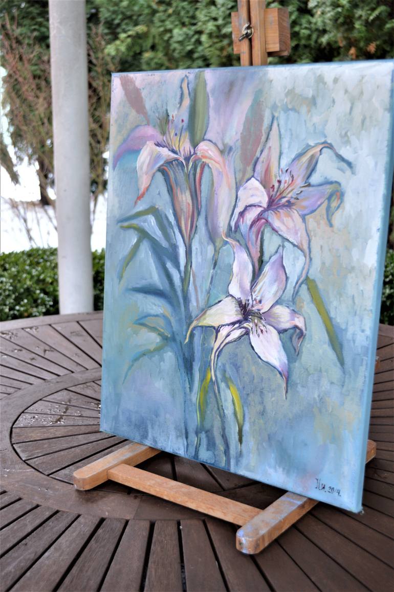 Original Classicism Garden Painting by Elena Lukina