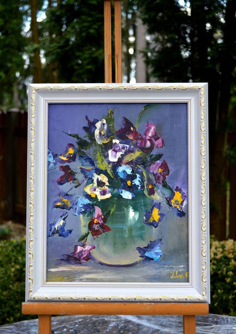Original Expressionism Garden Painting by Elena Lukina
