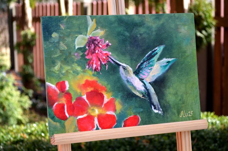 Original Expressionism Animal Painting by Elena Lukina