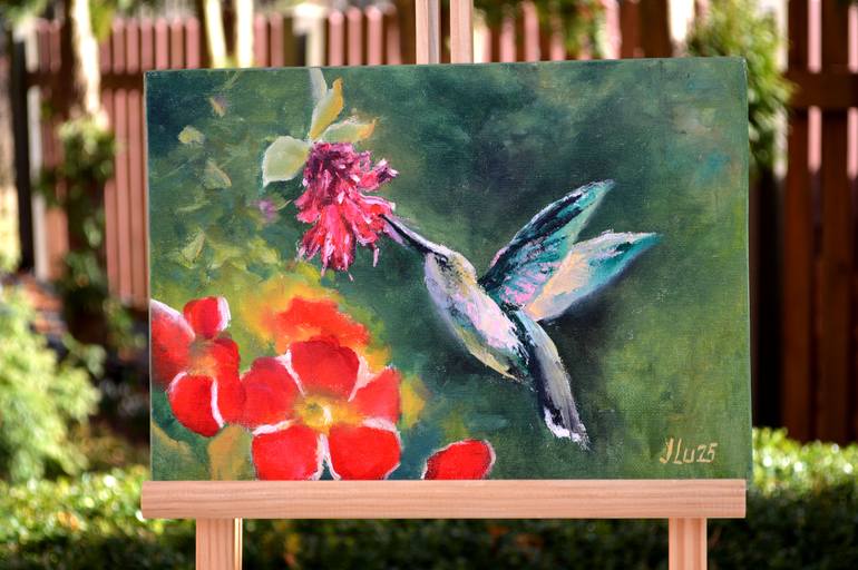 Original Expressionism Animal Painting by Elena Lukina