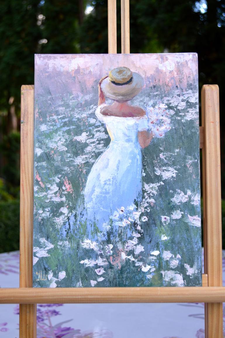 Original Color Field Painting Garden Painting by Elena Lukina