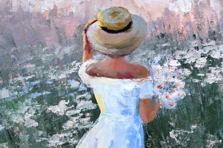 Original Color Field Painting Garden Painting by Elena Lukina