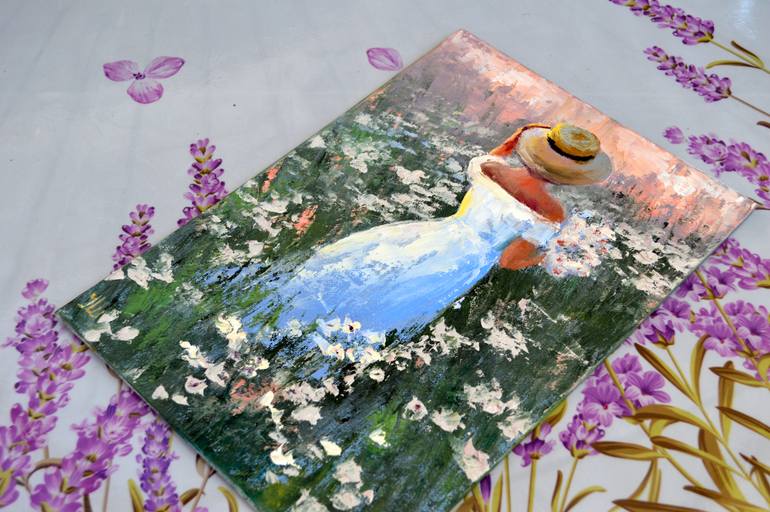 Original Color Field Painting Garden Painting by Elena Lukina