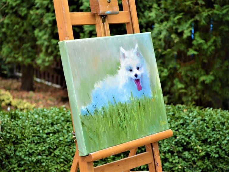 Original Dogs Painting by Elena Lukina