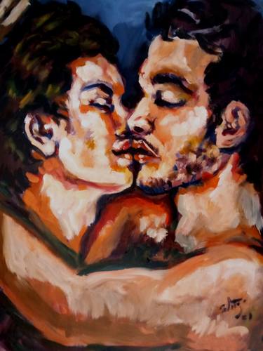 Original Contemporary Love Painting by Sebastian Moreno Coronel
