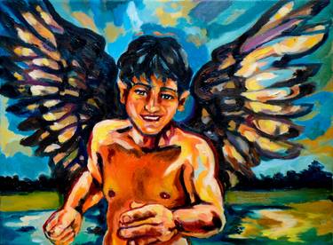 Original Expressionism Children Paintings by Sebastian Moreno Coronel