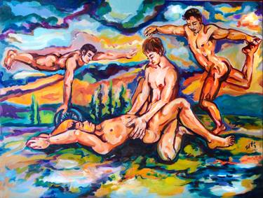 Original Figurative Erotic Paintings by Sebastian Moreno Coronel