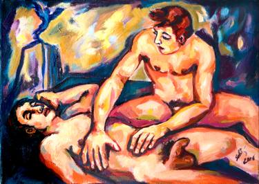 Original Expressionism Erotic Paintings by Sebastian Moreno Coronel