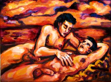 Print of Figurative Erotic Paintings by Sebastian Moreno Coronel