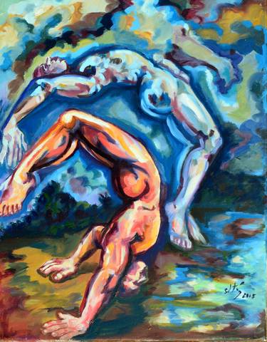 Original Expressionism Nude Paintings by Sebastian Moreno Coronel