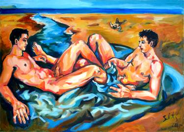 Original Expressionism Erotic Paintings by Sebastian Moreno Coronel