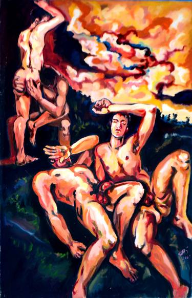 Print of Expressionism Erotic Paintings by Sebastian Moreno Coronel