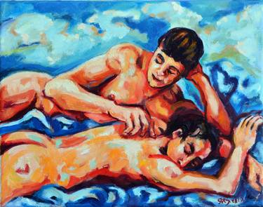 Original Expressionism Erotic Paintings by Sebastian Moreno Coronel