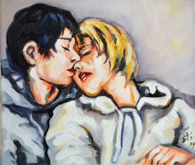 Print of Expressionism Love Paintings by Sebastian Moreno Coronel