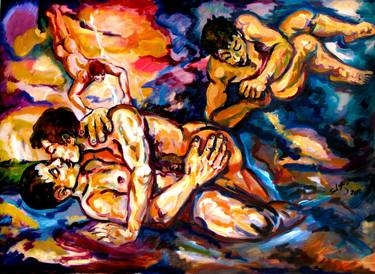 Original Expressionism Erotic Paintings by Sebastian Moreno Coronel