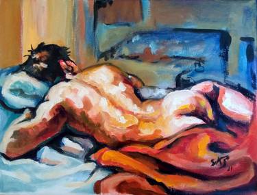 Original Expressionism Nude Paintings by Sebastian Moreno Coronel