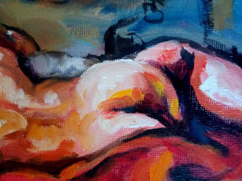 Original Expressionism Nude Painting by Sebastian Moreno Coronel