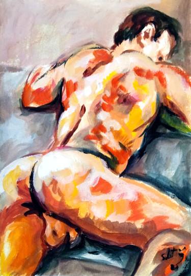 Print of Expressionism Erotic Paintings by Sebastian Moreno Coronel