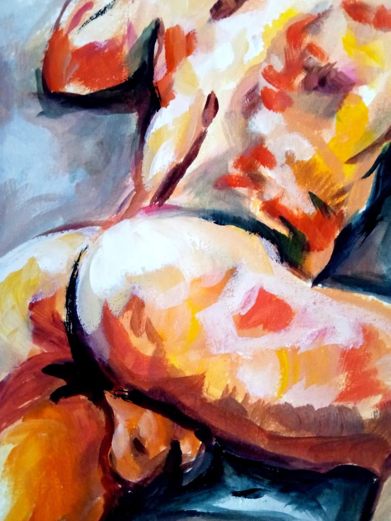 Original Expressionism Erotic Painting by Sebastian Moreno Coronel