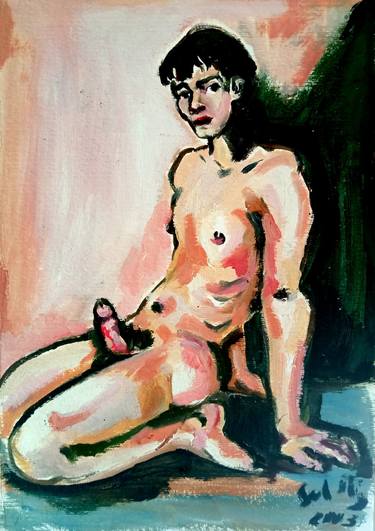 Print of Expressionism Erotic Paintings by Sebastian Moreno Coronel