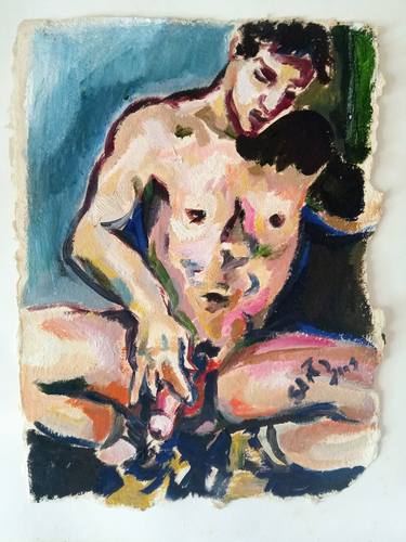 Original Expressionism Erotic Paintings by Sebastian Moreno Coronel