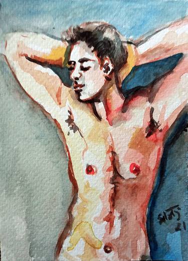 Print of Nude Drawings by Sebastian Moreno Coronel