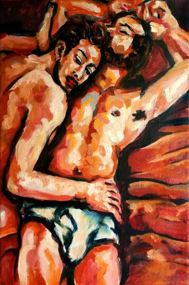 Original Expressionism Erotic Paintings by Sebastian Moreno Coronel