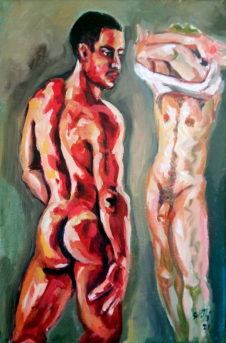 Print of Expressionism Erotic Paintings by Sebastian Moreno Coronel